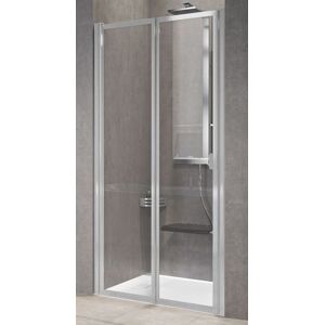 Novellini Livret de portes de douche rabattable gratuit 2P 75 - Niva - argent - Sans joint