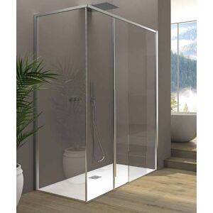 CSA Box Doccia Kalea  Shower Box A.FS+L 140x80 Porte Coulissante  - Satinato  - Argento Satinat