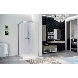 Novellini Kuadra 20 Shower Box AH Ouverture Angle Coulissante 120x80 Ravenne Lato 80