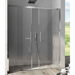 CSA Box Doccia Fermeture de douche coulissante LIA 2FS ouvrant 2 portes centrales 130 - Argent