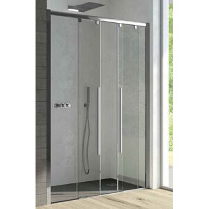 CSA Box Doccia Cabine de douche coulissante Rosa 2FS ouvrant 2 portes centrales 150 - Chrome sa