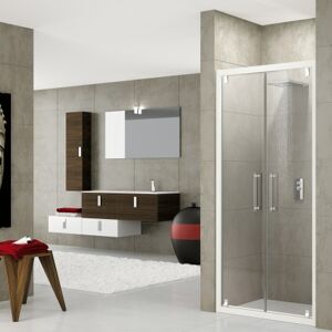 Porte de douche Porte de douche avec 2 portes Red Rose B 95 - argent - Trasparen