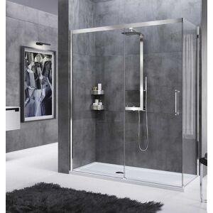 Novellini Cabine de Douche Rose Rouge PH + F 140x90 Ouverture Coulissante - blanc - Serigr