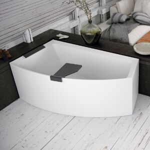 Divina O Whirlpool Baignoire d'hydromassage 165X98 - Blanc doux - gauche - wengé