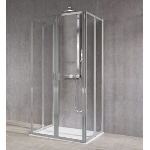 Novellini Cabine de douche dissimulee avec 3 cotes repliables gratuits 2U 80x80 Niva a