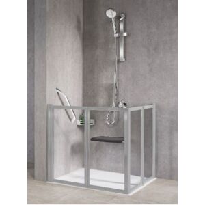 Novellini Cabine de douche dissimulee avec 2 cotes repliables libres 2A 70x70 H85 Acryl