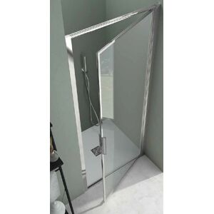 CSA Box Doccia Cabine de Douche Porte 1 Porte Feuille Greta N.B 90 - Argent satine - droit - Ac