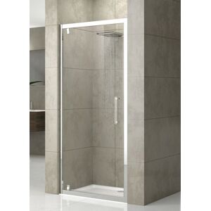 Porte de douche, boîte 1 porte, rose rouge G 90 - satin - argent