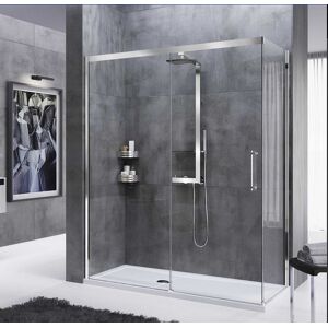 Novellini Cabine de Douche Rose Rouge PH + F 180x80 Ouverture Coulissante - argent - Sérig - Publicité