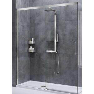 Novellini Cabine de douche à porte coulissante Rose Rouge PH 147 - chrome - Sérigraphie Ro