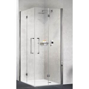 Novellini Cabine de douche retractable avec 2 cotes repliables Young 20 2GS 80x70 argen