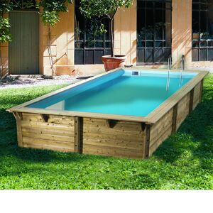 Ubbink Piscine bois Sunwater 5,55 x 3,00 x h1,40m Coloris du liner - Bleu