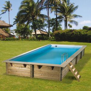 Piscine bois Azura 5,05 x 3,50 x h1,26m Coloris du liner - Bleu