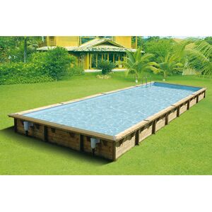 Ubbink Piscine bois Linea 11,00 x 5,00 x h1,40m Coloris du liner - Bleu - Publicité