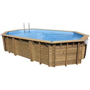 Ubbink Piscine bois Azura 7,50 x 4,00 x h1,30m Coloris du liner - Bleu