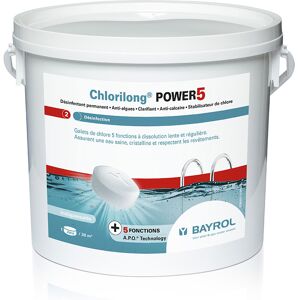 Chlorilong Power 5 Bayrol - chlore lent multiactions Quantite - Seau de 5 kg