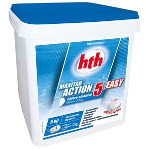 HTH Maxitab action 5 Easy - chlore lent multiactions Quantité - 20 kg (4 seaux de 5 kg) - Publicité