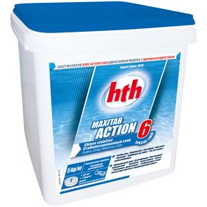 HTH Maxitab action 6 spécial liner - chlore lent multiactions Quantité - 20 kg (4 seaux de 5 kg) - Publicité