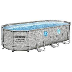 Bestway Piscine Bestway Ovale Power Steel Swim Vista décor pierre 5,49 x 2,74 h1,22m