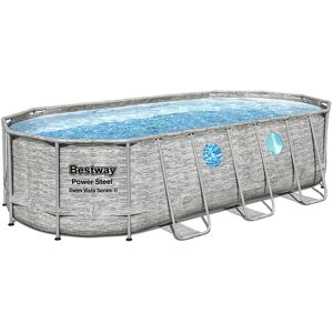 Piscine Bestway Ovale Power Steel Swim Vista décor pierre 5,49 x 2,74 h1,22m - Publicité