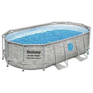 Piscine Bestway Ovale Power Steel Swim Vista décor pierre 4,27 x 2,50 h1,00m - Publicité