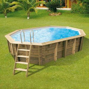 Ubbink Piscine bois Lagon 4,85 x 3,35 x h1,20m Coloris du liner - Gris