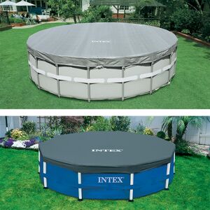 Bâche de protection pour piscine Intex tubulaire ronde Modèle - Piscine diamètre 3,66m - Publicité