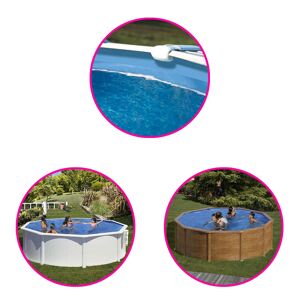 Gre Liner piscine acier Gre ronde pour fixation overlap Dimension - 4,50 x h0,90m, Coloris - Bleu uni, Type d’accroche - Overlap