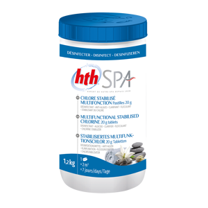 HTH Spa - Chlore stabilise multifonction - Pastilles 20g - 1,2kg