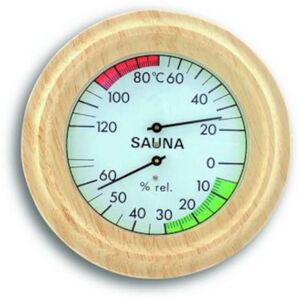 Hygromètre synthétique et Thermomètre de sauna de précision TFA T-40.100x - Publicité