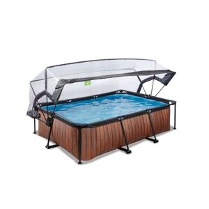 Piscine enfant WOOD 300x200x65 cm + filtre a cartouche + dôme