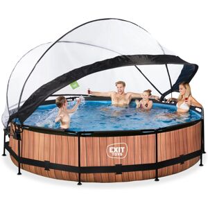 Piscine enfant WOOD ronde : ø360x76cm + Filtre a cartouche + Dôme