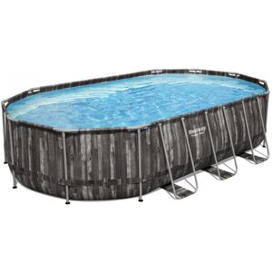 Piscine ovale Bestway Power Steel : 610 x 366 x 122 cm - Bois