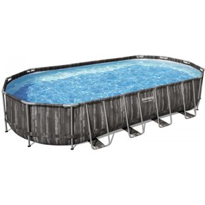 Piscine ovale Bestway Power Steel : 732 x 366 x 122 cm - Bois