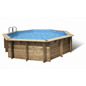 Piscine en BOIS OCEA diam 580 x 130 cm - Liner bleu