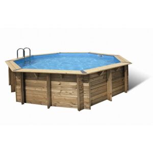 Piscine en BOIS OCEA diam 580 x 130 cm - Liner beige