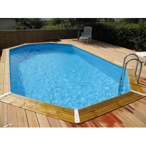 Piscine en BOIS OCEA 400 x 610 x 130 cm - Liner Beige