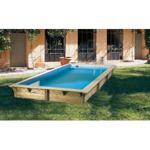 Piscine en bois Azura 350 x 505 x 126 cm H - Liner bleu