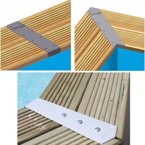 Kit 4 enjoliveurs margelles Ubbink DROITE pour piscine bois rectangulaire