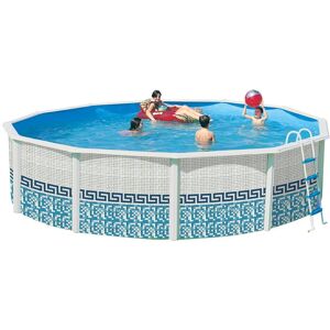 Piscine hors sol en acier ronde MOSAIKO 640 x 120 cm