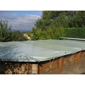 Bache a barres piscine bois LUXE CERLAND 840 x 490 cm