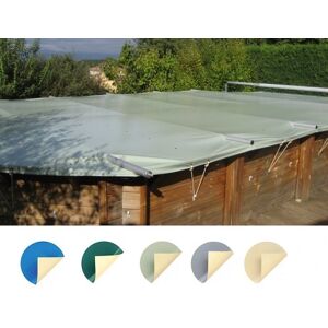 SUNBAY Bache a barres piscine bois Las Alves 5,48 m x 3,65 m