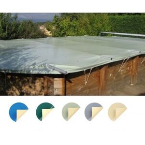 SUNBAY Bache a barres piscine bois Palmera 6.15 m x 4.05 m