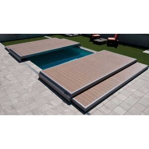 Terrasse mobile piscine DECKWELL : bassin de 600 x 300 cm