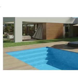 Piscine coque Troie 8 : 8.20 x 4.20 x 1.50 m + LUXE + local enterré Capot Plat