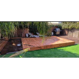 Terrasse mobile pour piscine 200 x 200 plateau longueur 210 x 240 m