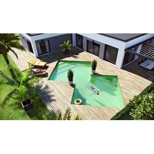 Kit pour piscine beton : LUXE DIAMOND : 2x (4.00 x 4.00 x 1.50 m)