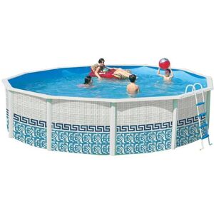 Piscine hors sol en acier ronde MOSAIKO 350 x 120 cm