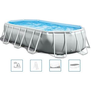 INTEX Prism Frame Premium Oval Pools Piscine 503 x 274 x 122 cm 26796NP - Publicité