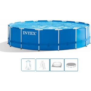 INTEX METAL FRAME POOLS Piscine 457 x 122 cm avec filtration a cartouche 28242NP